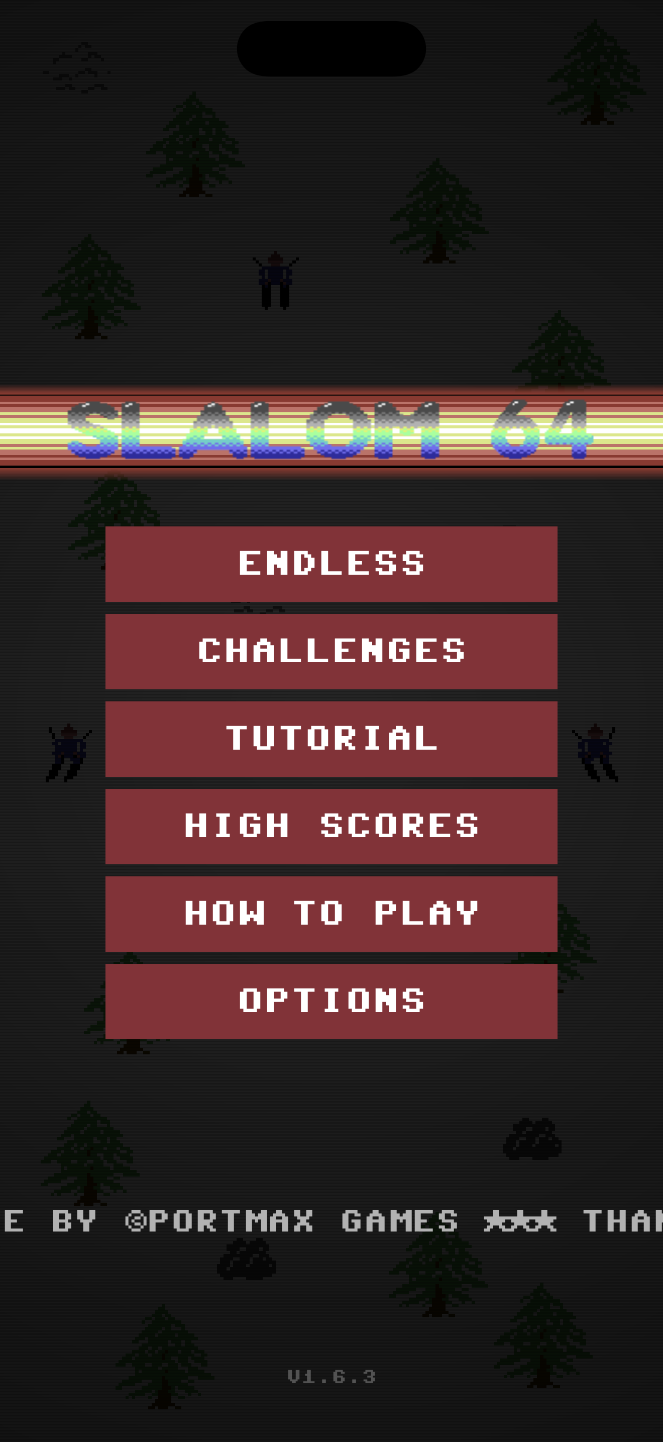 SLALOM 64 main menu