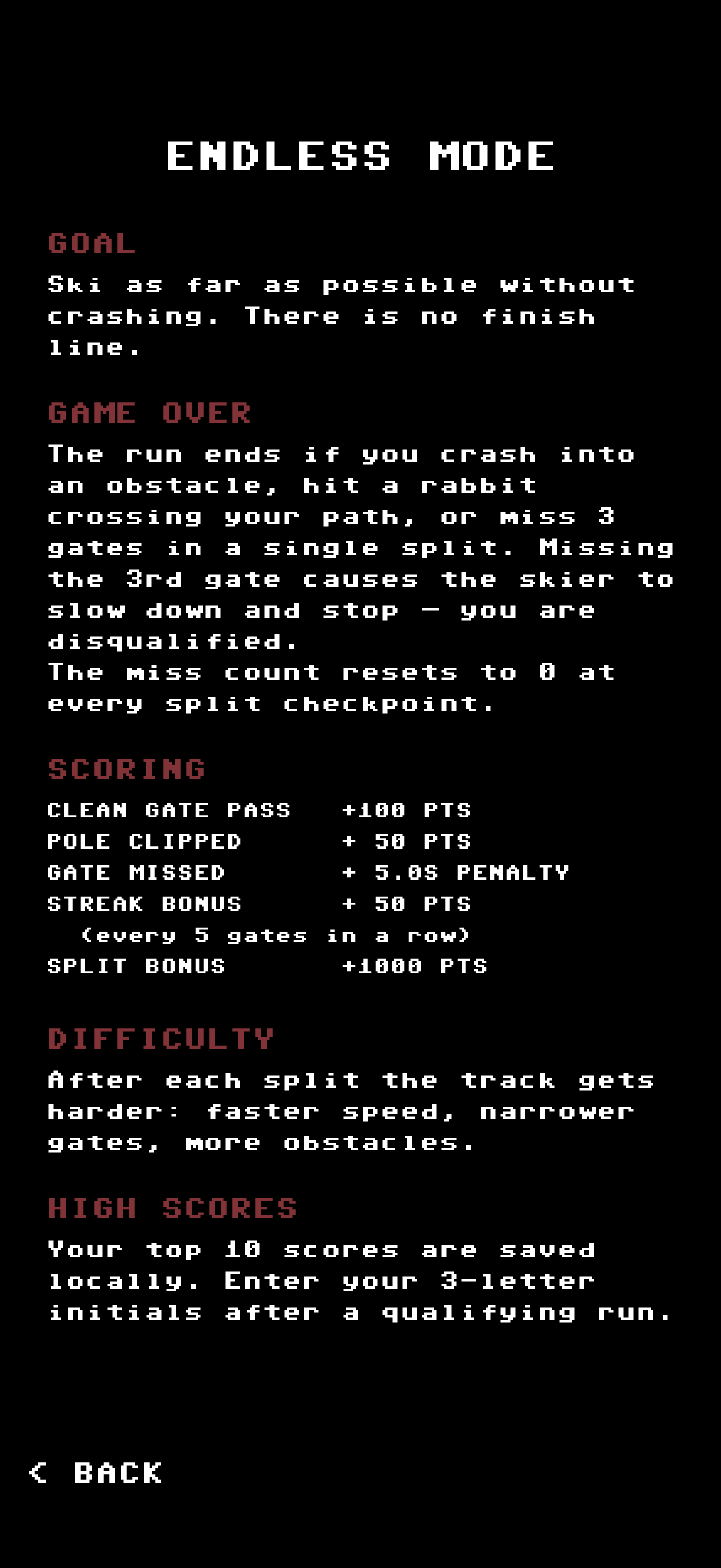 SLALOM 64 endless mode